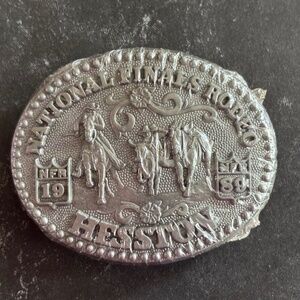 Hesston 1989 Silver Youth National Finals Rodeo Commemorative Series Belt Buckle